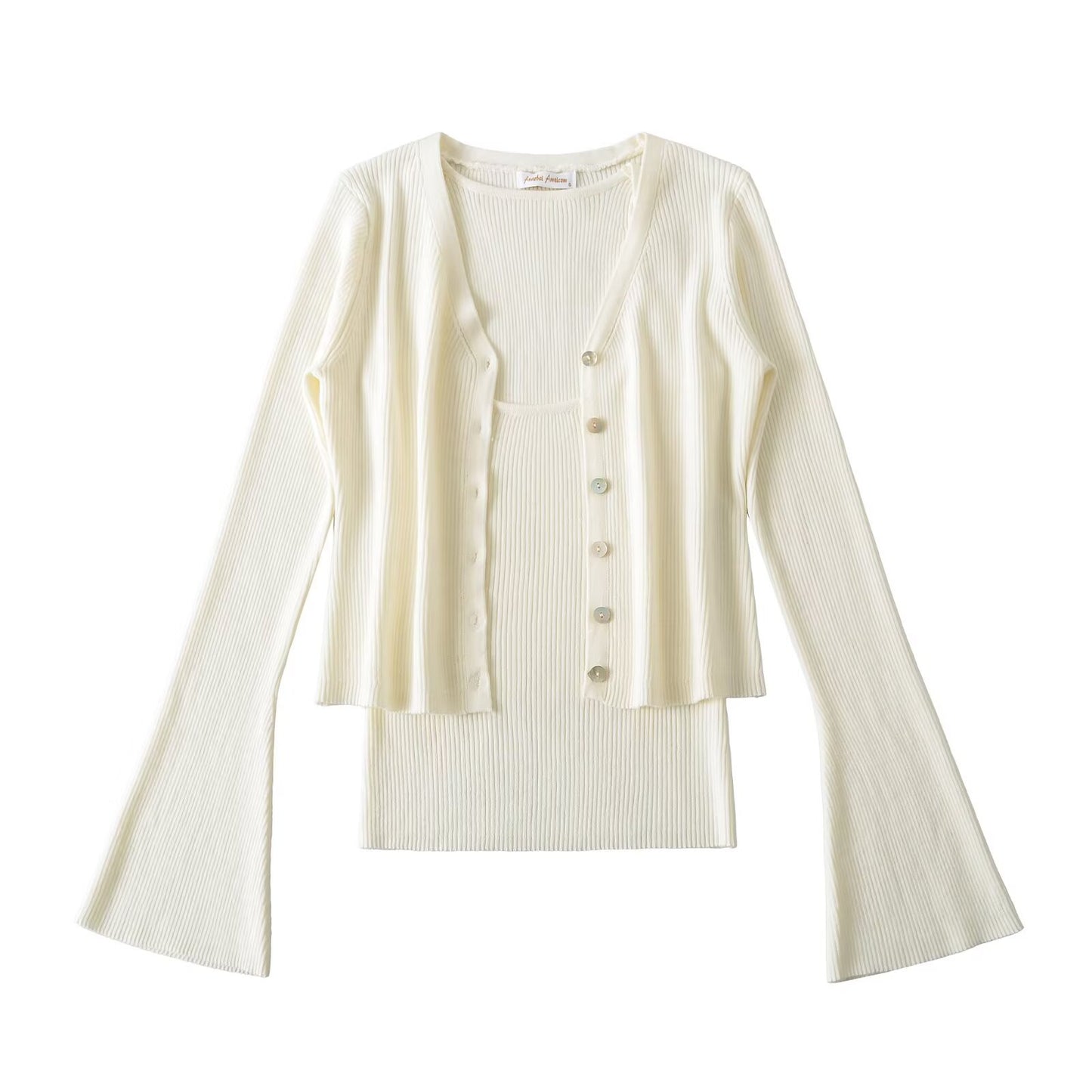Bottom two-piece vest cardigan top knit set