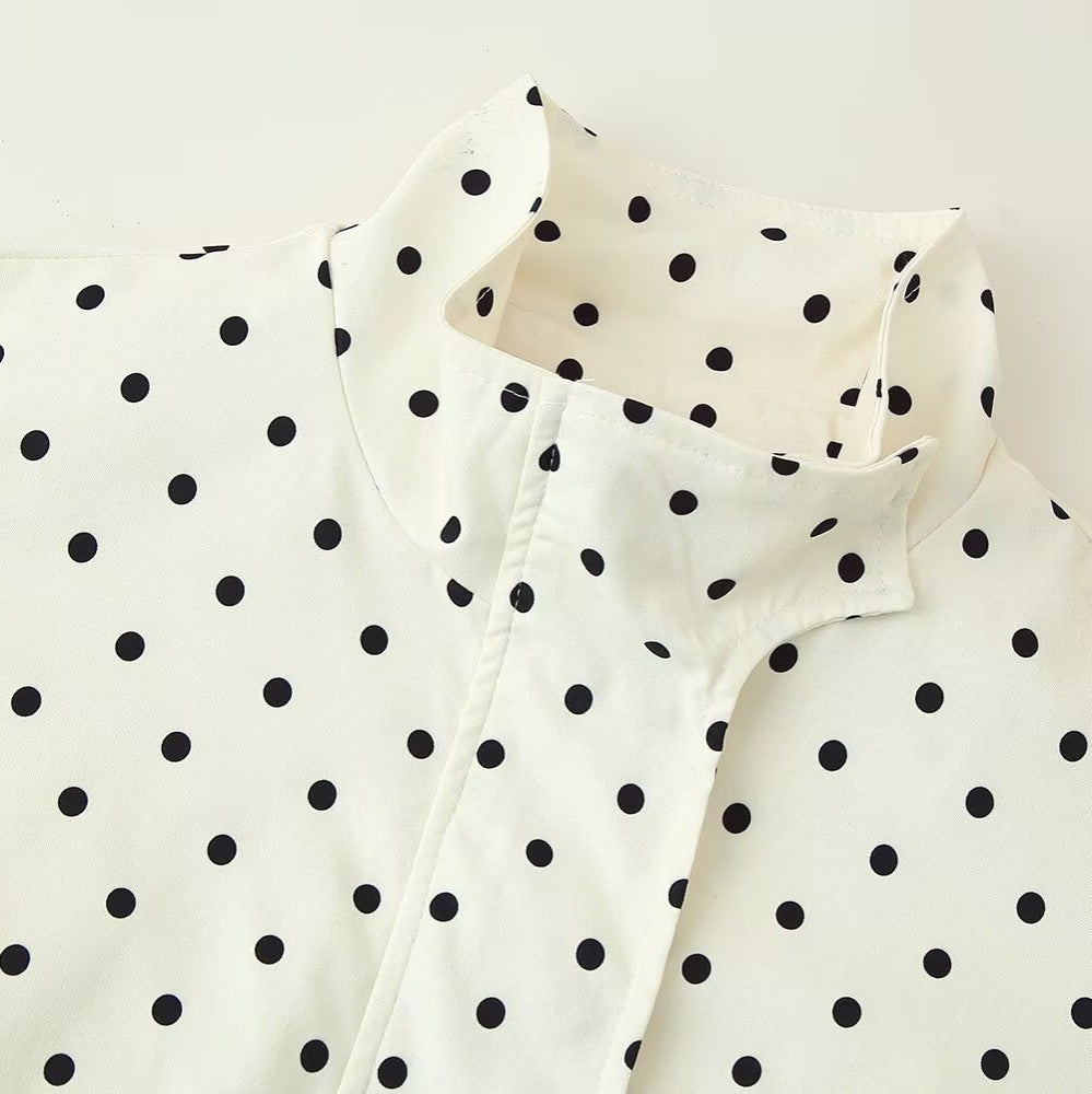 Polka dot jacket long sleeved short jacket