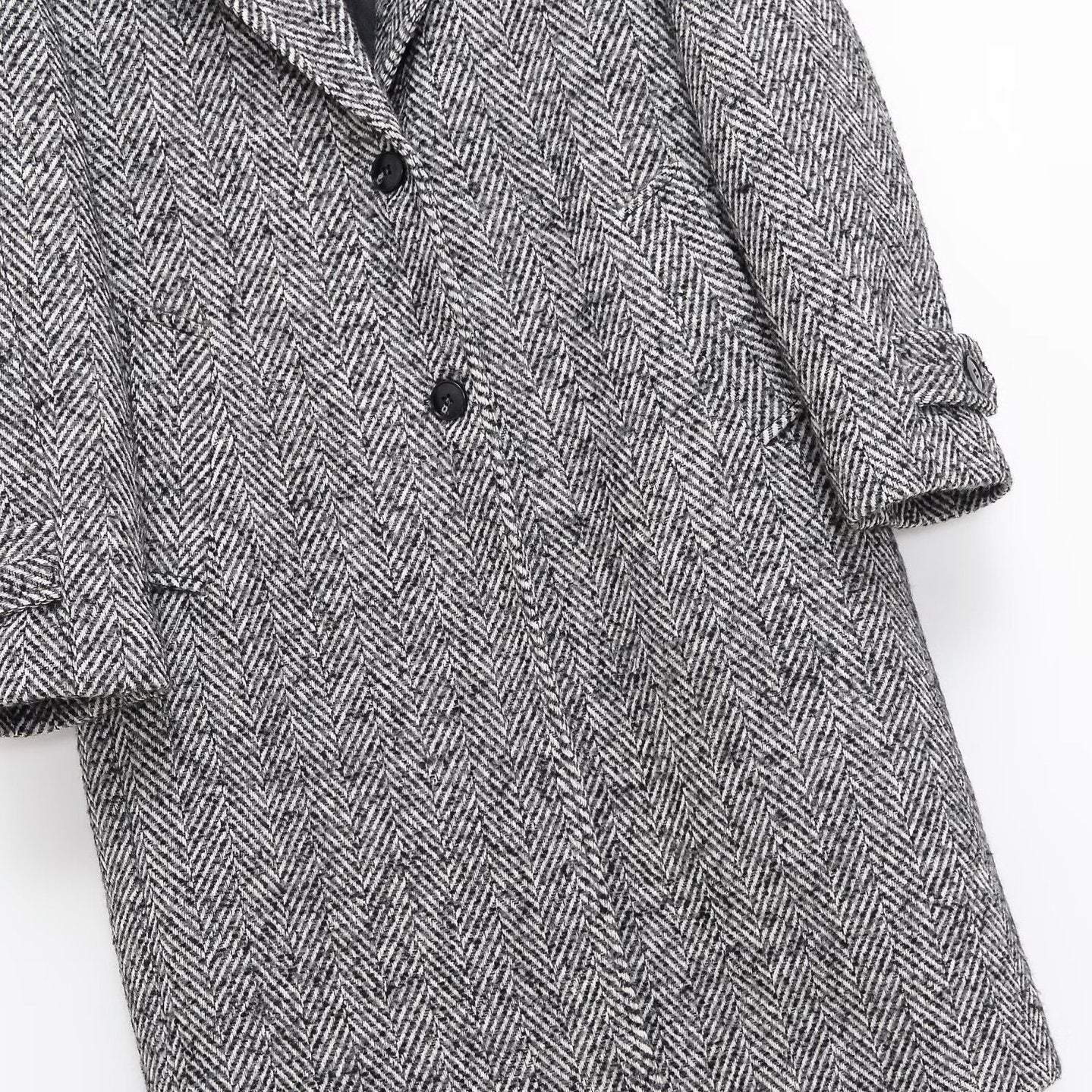 Herringbone diagonal coat jacket