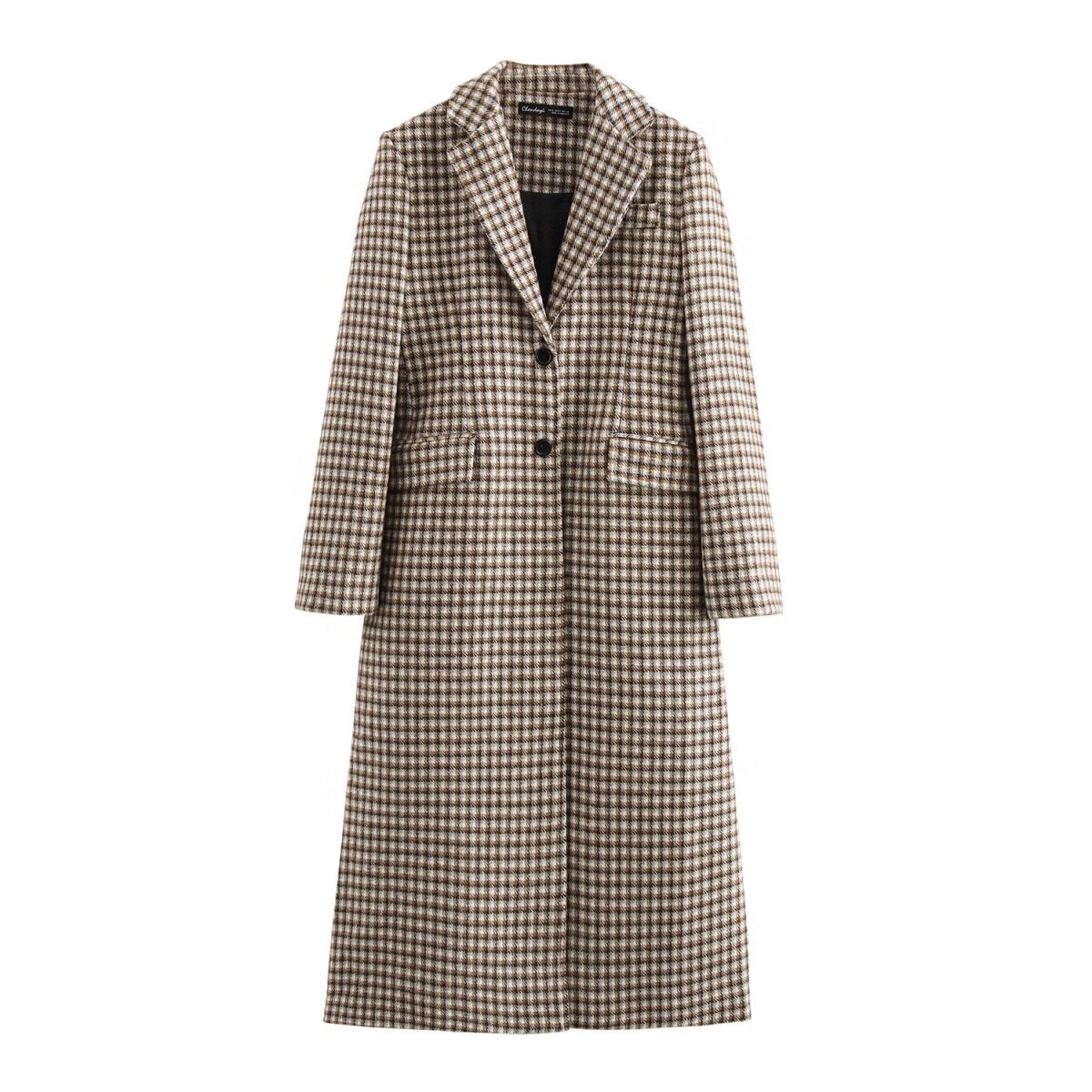 Plaid long coat jacket