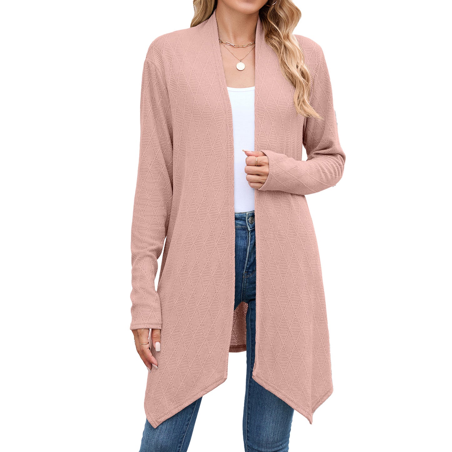 Long sleeved cardigan jacket women's long top