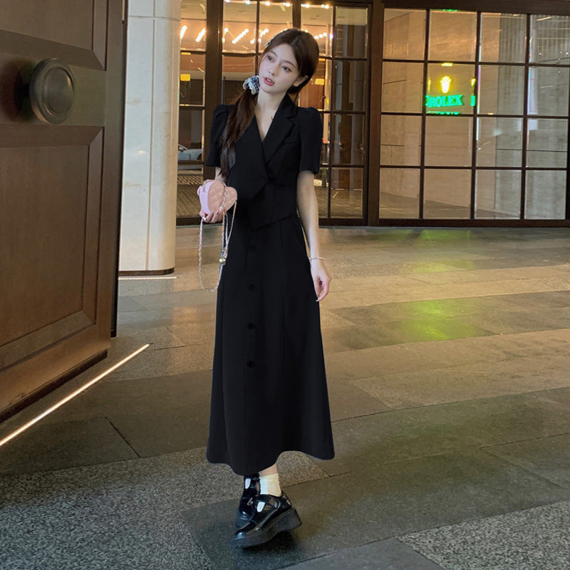Fashion StyleSolid ColorLong Sleeve Suit Design Dress Set