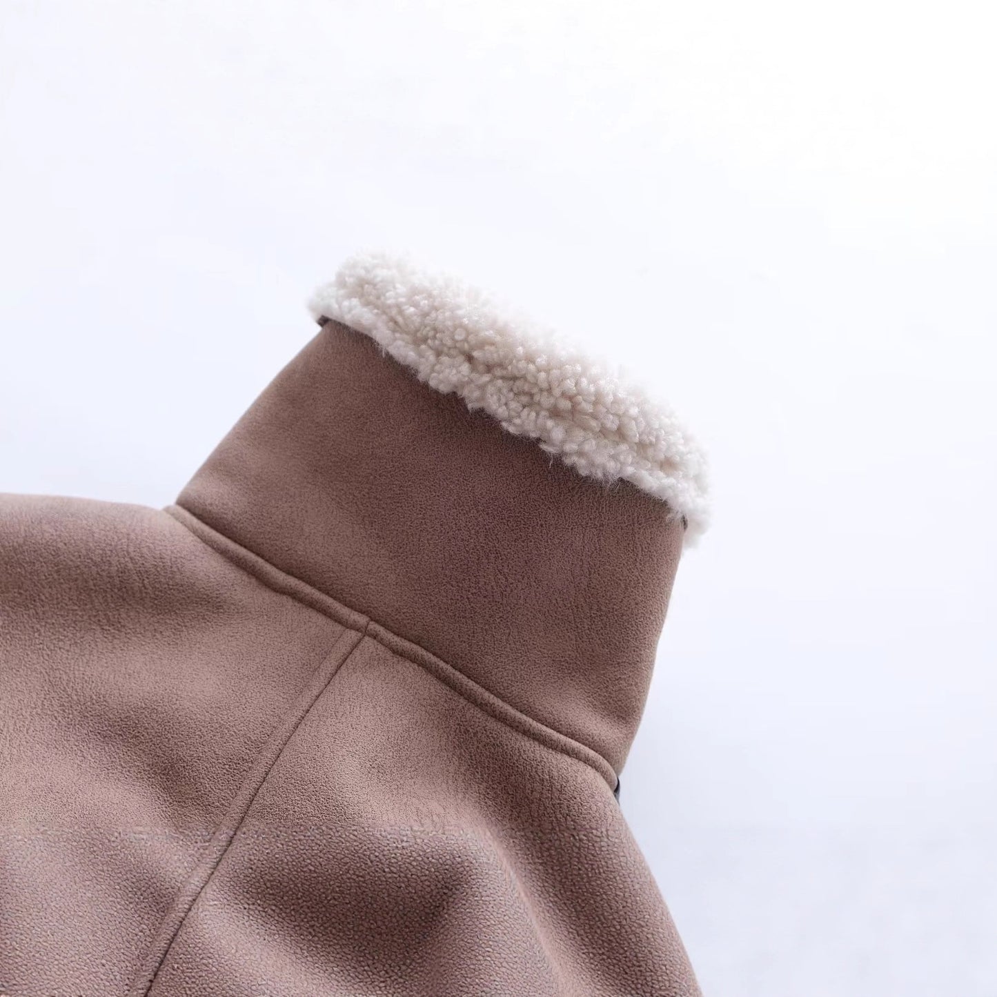 Long fur integrated coat jacket