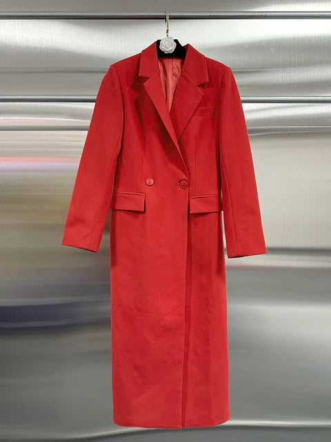 Waist slimming long suit jacket for women