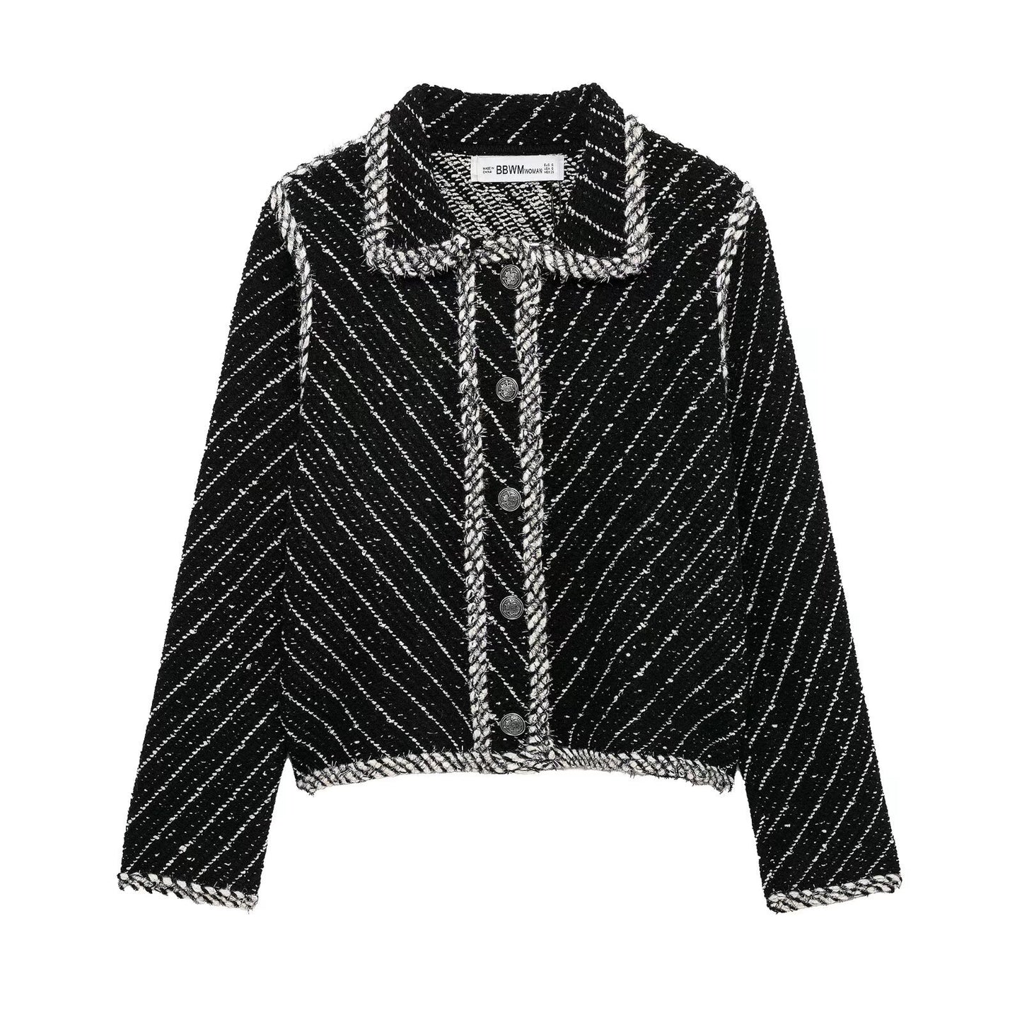 Splicing long sleeved knitted jacket+knitted skirt