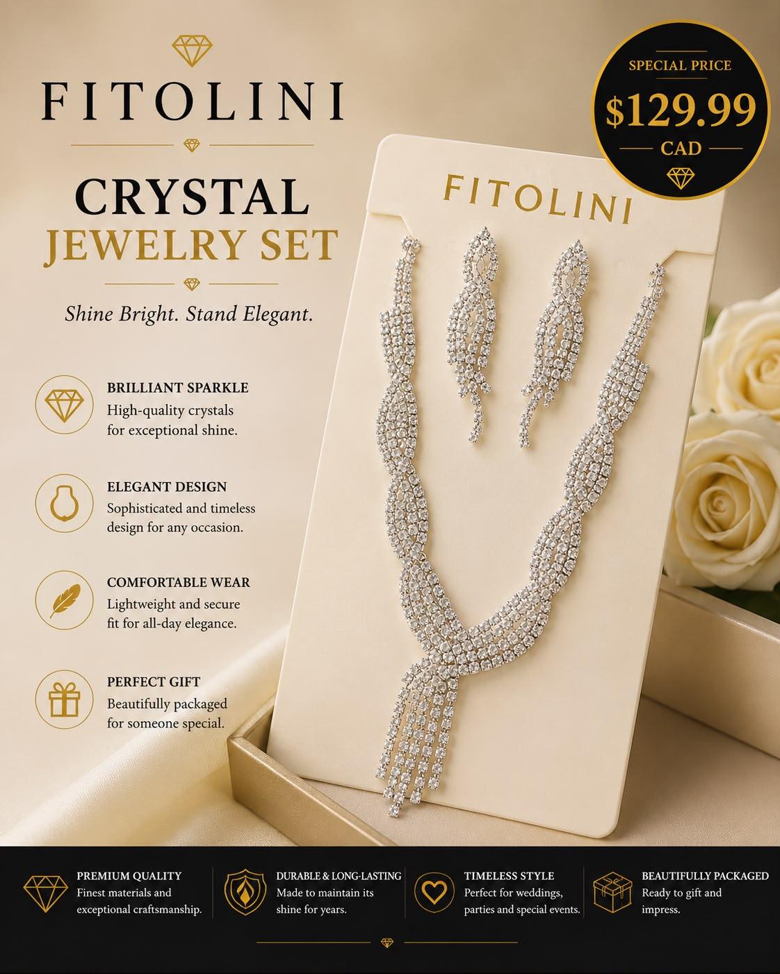 FITOLINI Crystal Jewelry Set