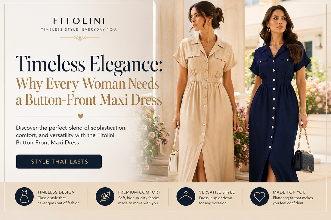 Classic Style That Lasts: Discover the Fitolini Button-Front Maxi Dress