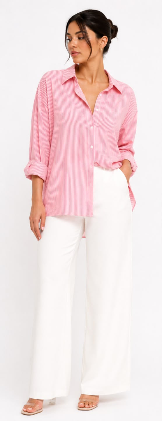 Fitolini Striped Oversized Shirt
