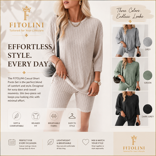 Effortless Everyday Style: Discover the FITOLINI Casual Short Pants Set