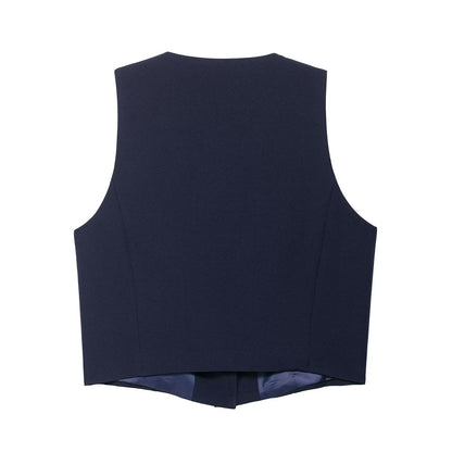 Fancy trimmed vest+shorts set