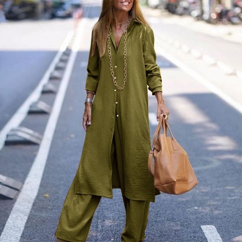 Casual shirt and long sleeved pants set