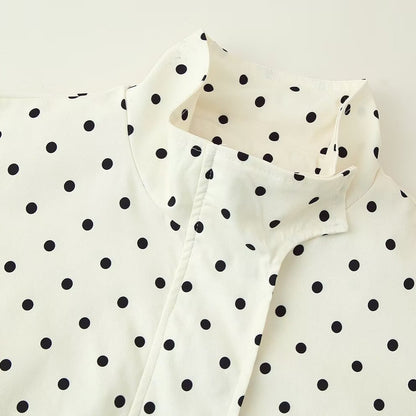 Polka dot jacket long sleeved short jacket