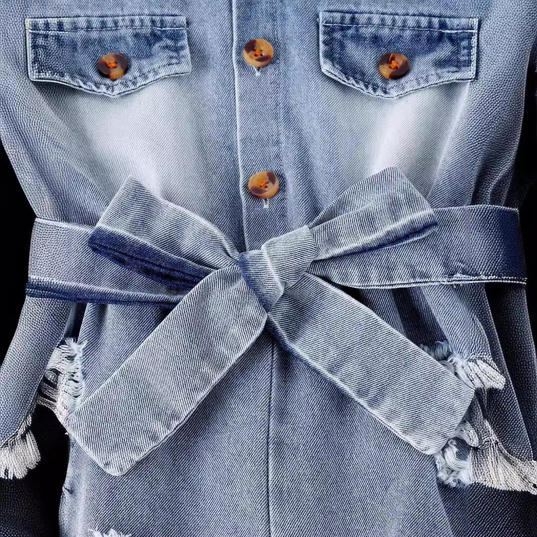 Ripped denim jumpsuit