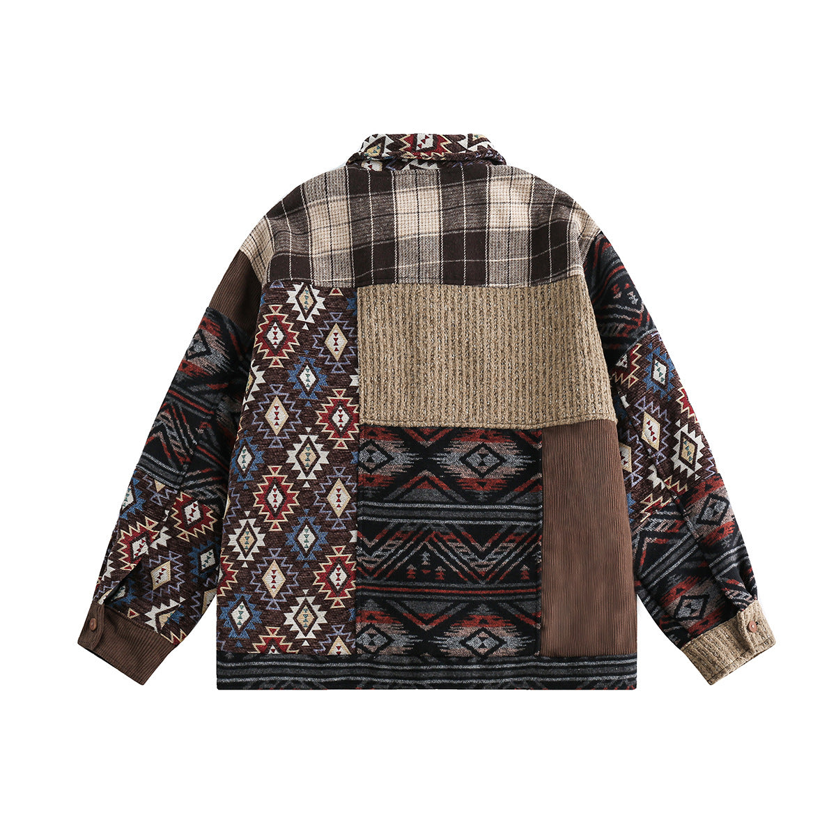 Splicing plaid lapel jacket jacket