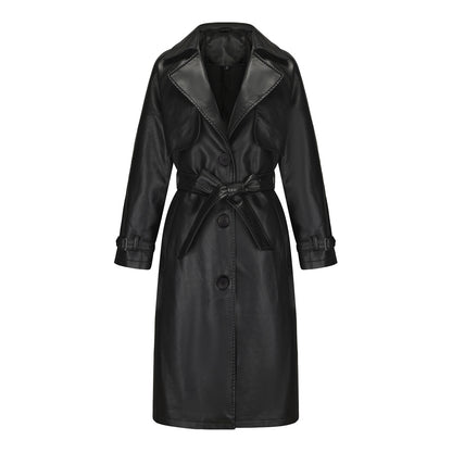 Long loose jacket with a lapel jacket