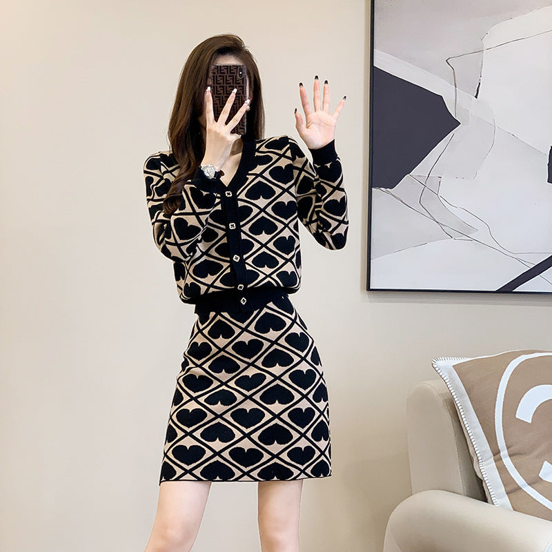 Love cardigan top and skirt set