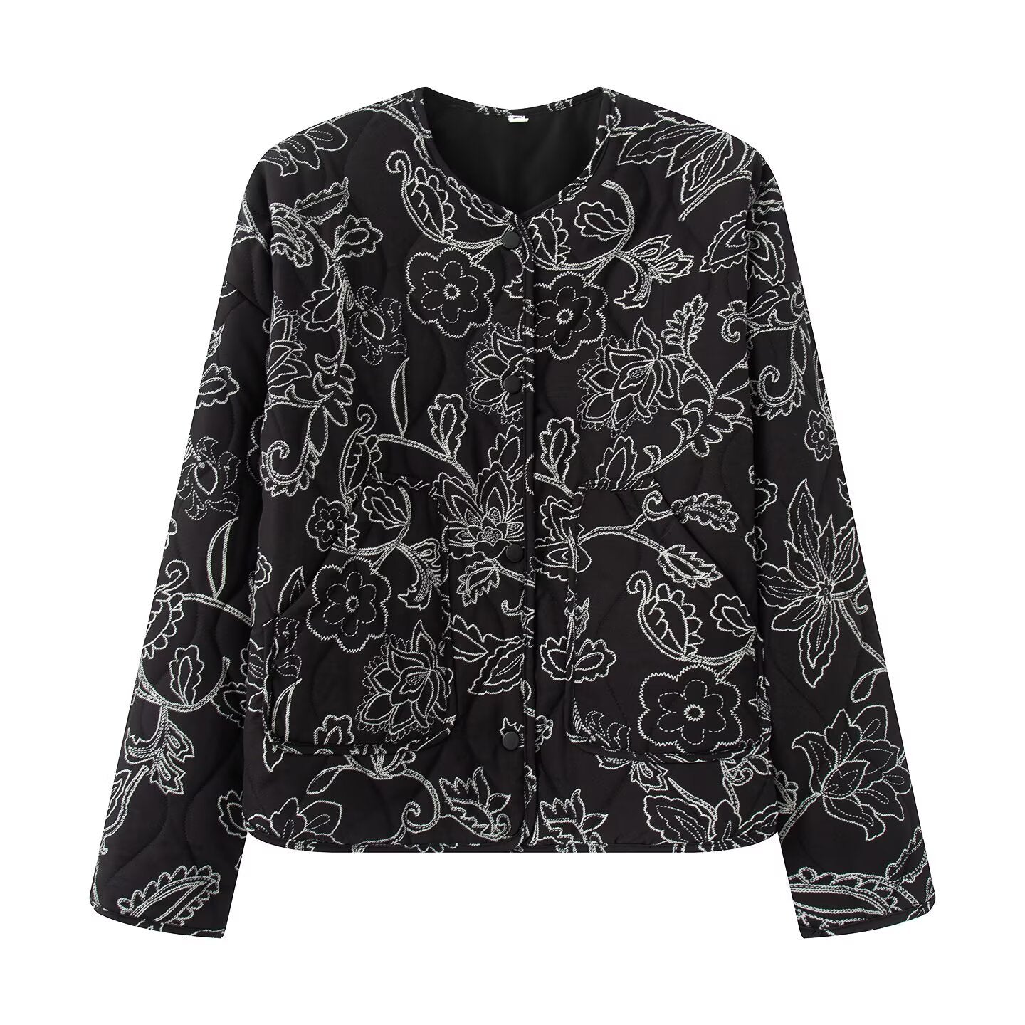 Quilted printed jacket cotton jacket