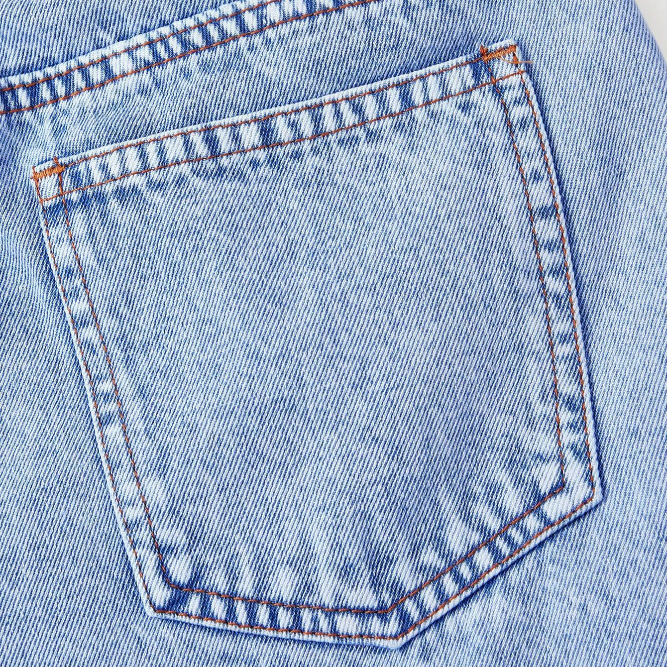 Embroidered denim shorts