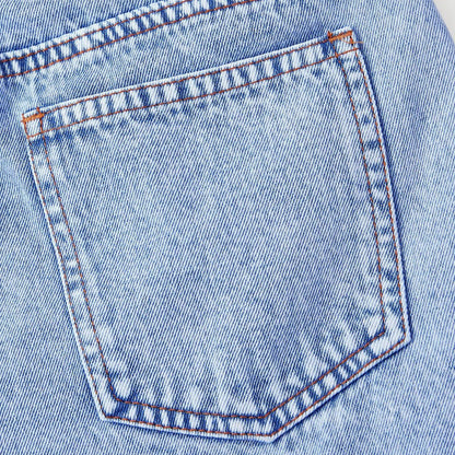 Embroidered denim shorts