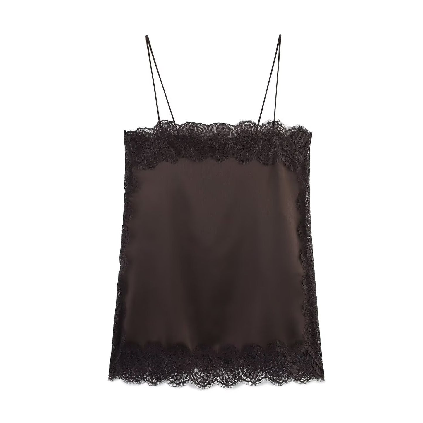 Splicing lace camisole+skirt set