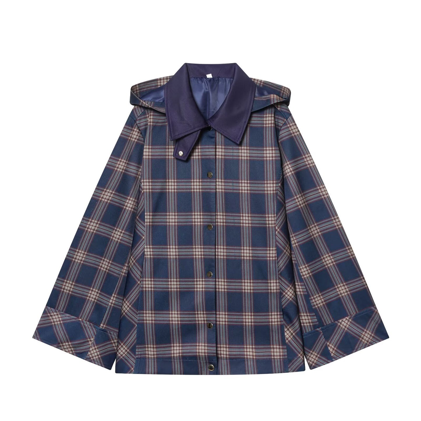 Grid design hooded jacket jacket+pants set