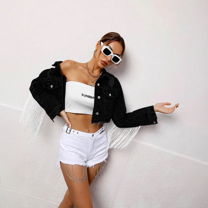 Tassel women's denim jacket jacket