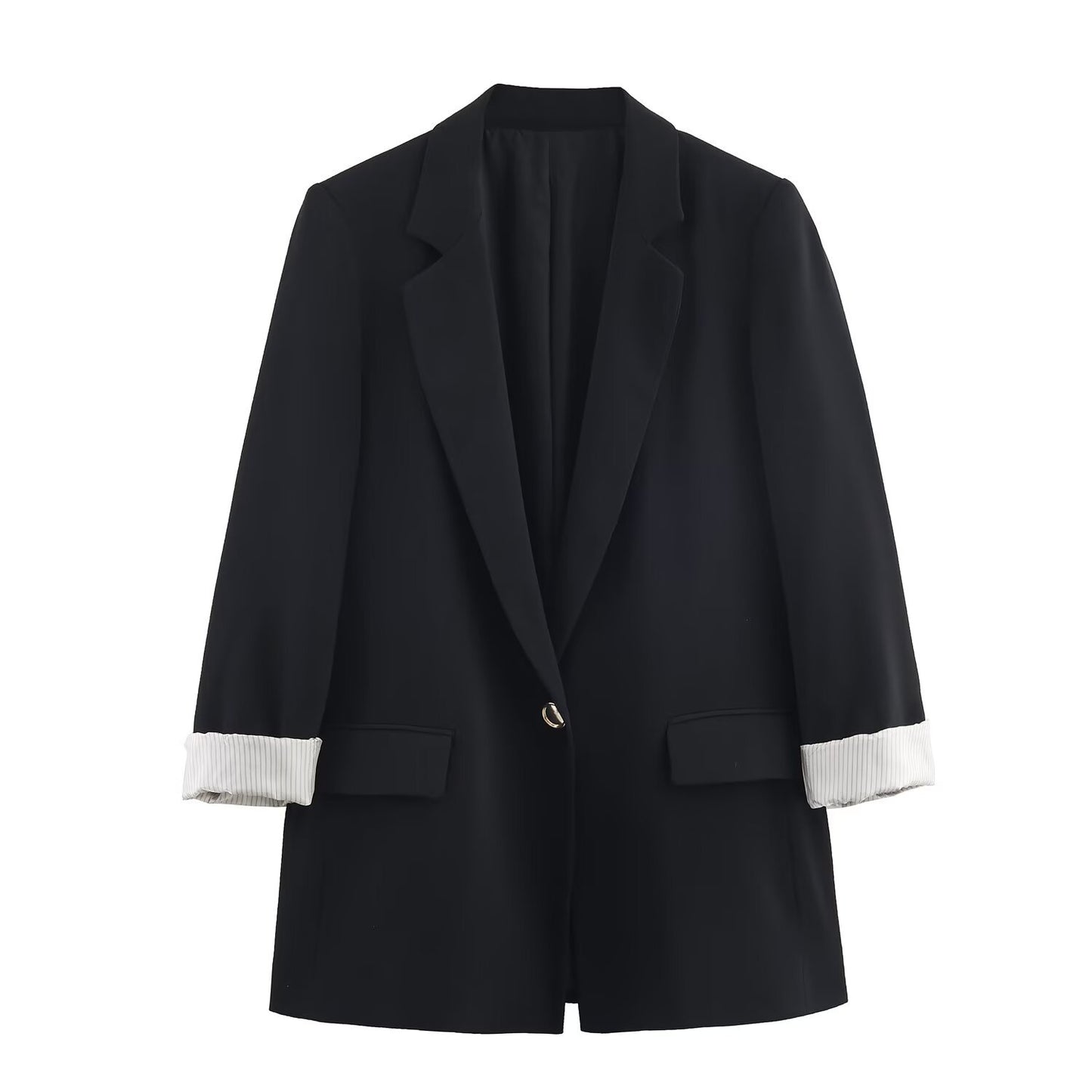 Printed sleeve suit jacket