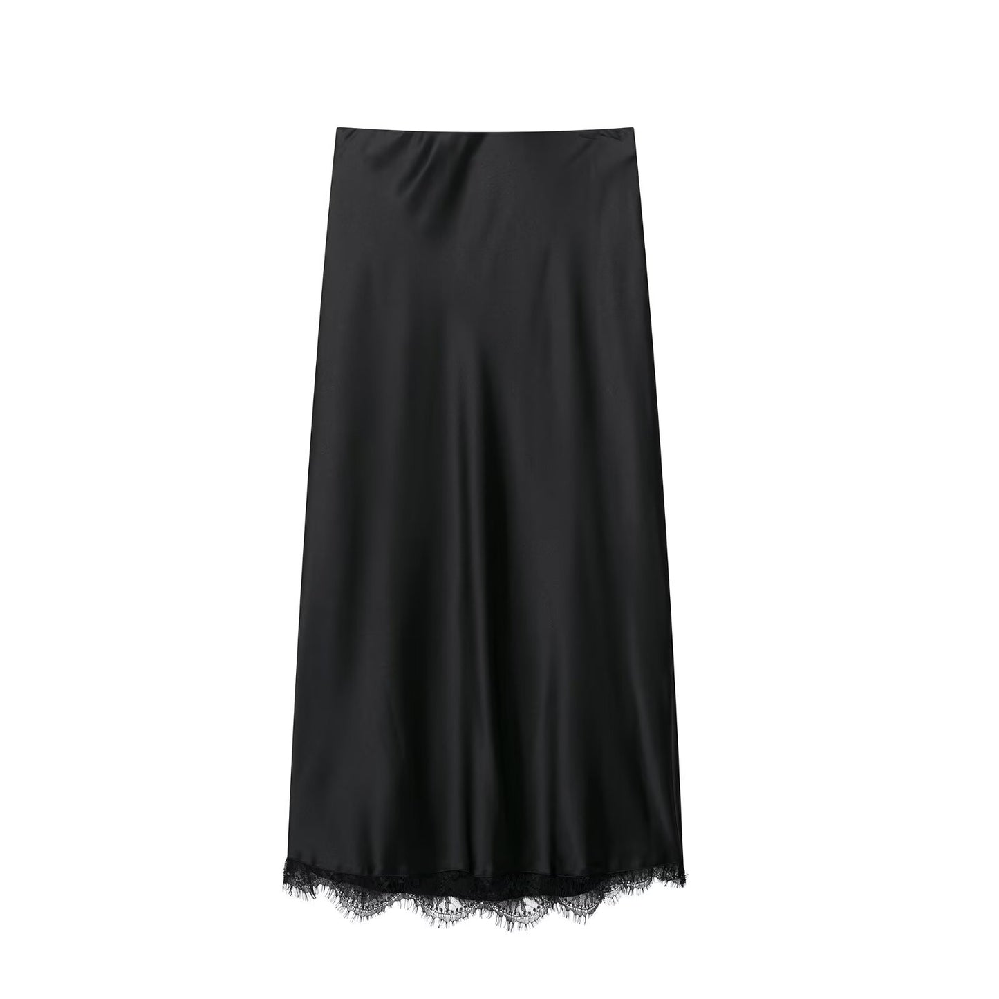 Lace trimmed top+skirt set