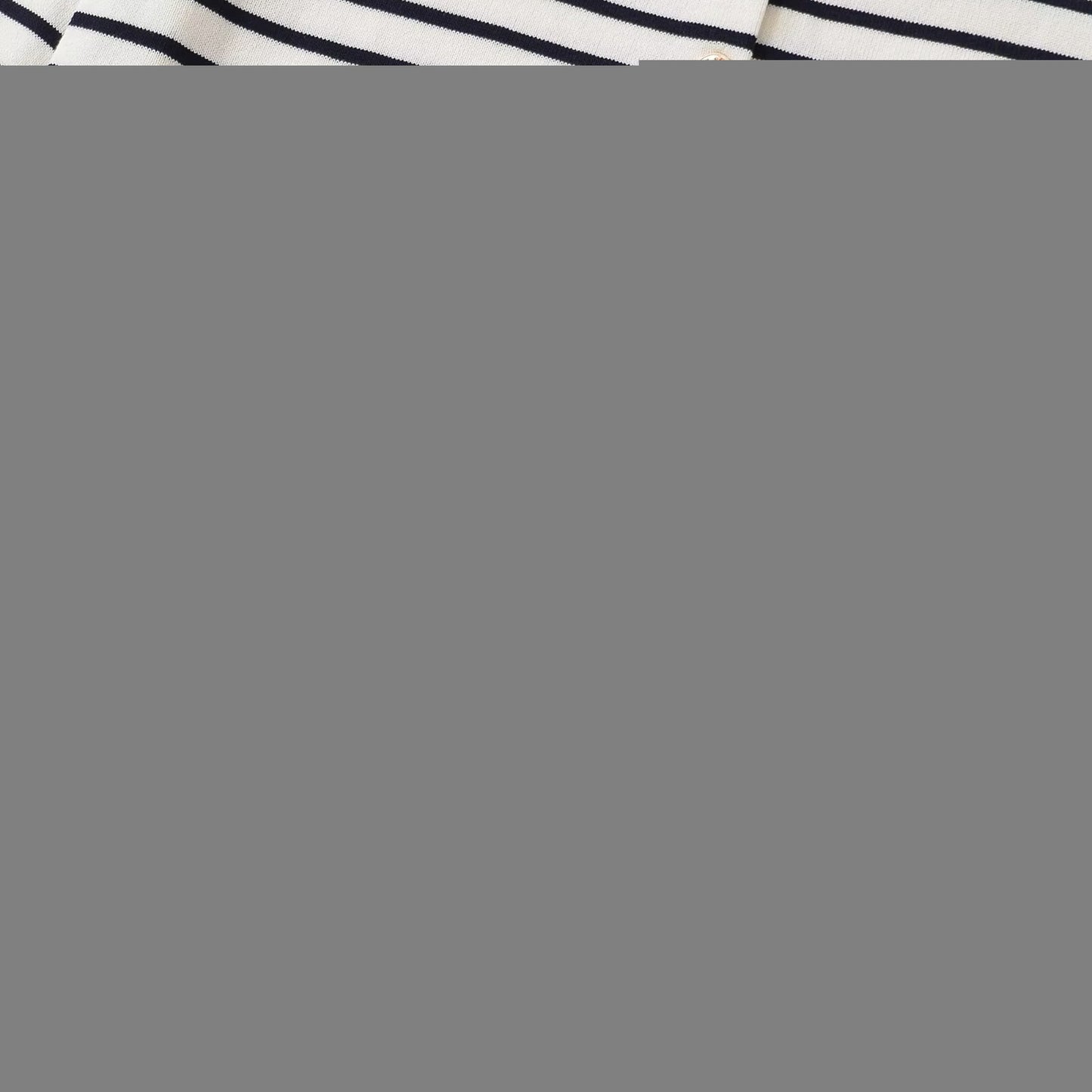 Striped round neck long sleeved knitted jacket