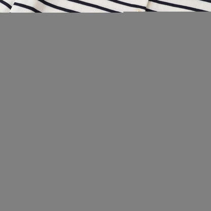 Striped round neck long sleeved knitted jacket