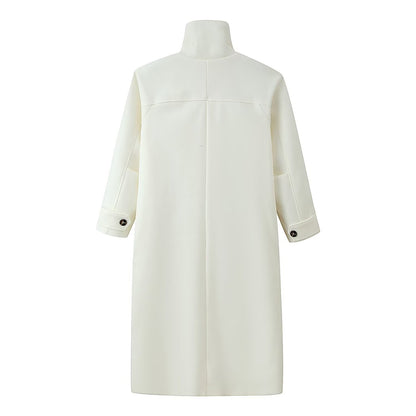Loose long woolen coat jacket