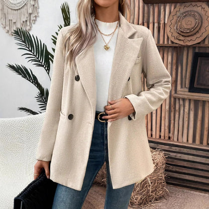 Long sleeved double breasted suit jacket