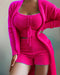 3-Piece Set Shorts - Rose Red