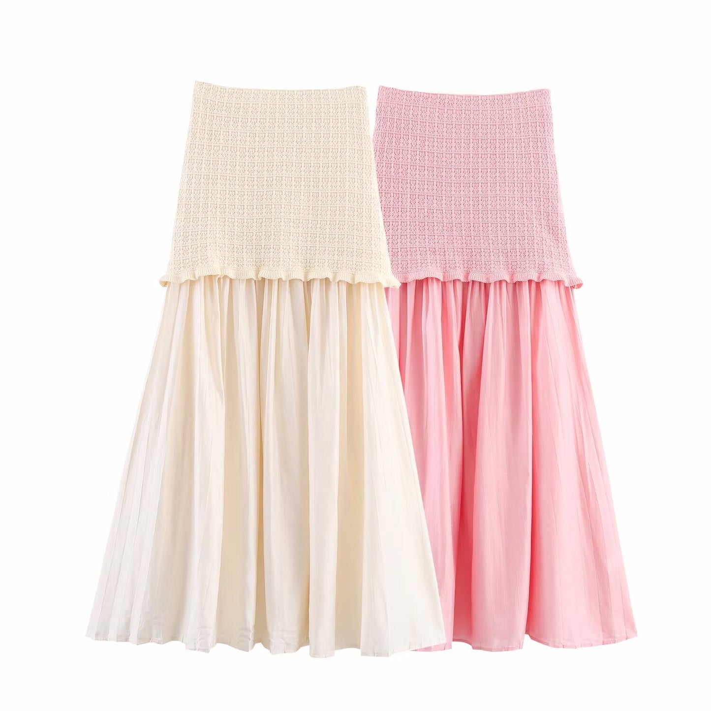 Women's Knit Jacket + One-Shoulder Tube Top + Patchwork Dress Set