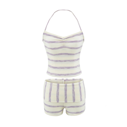 Striped camisole shorts set