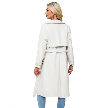 Long loose jacket with a lapel jacket