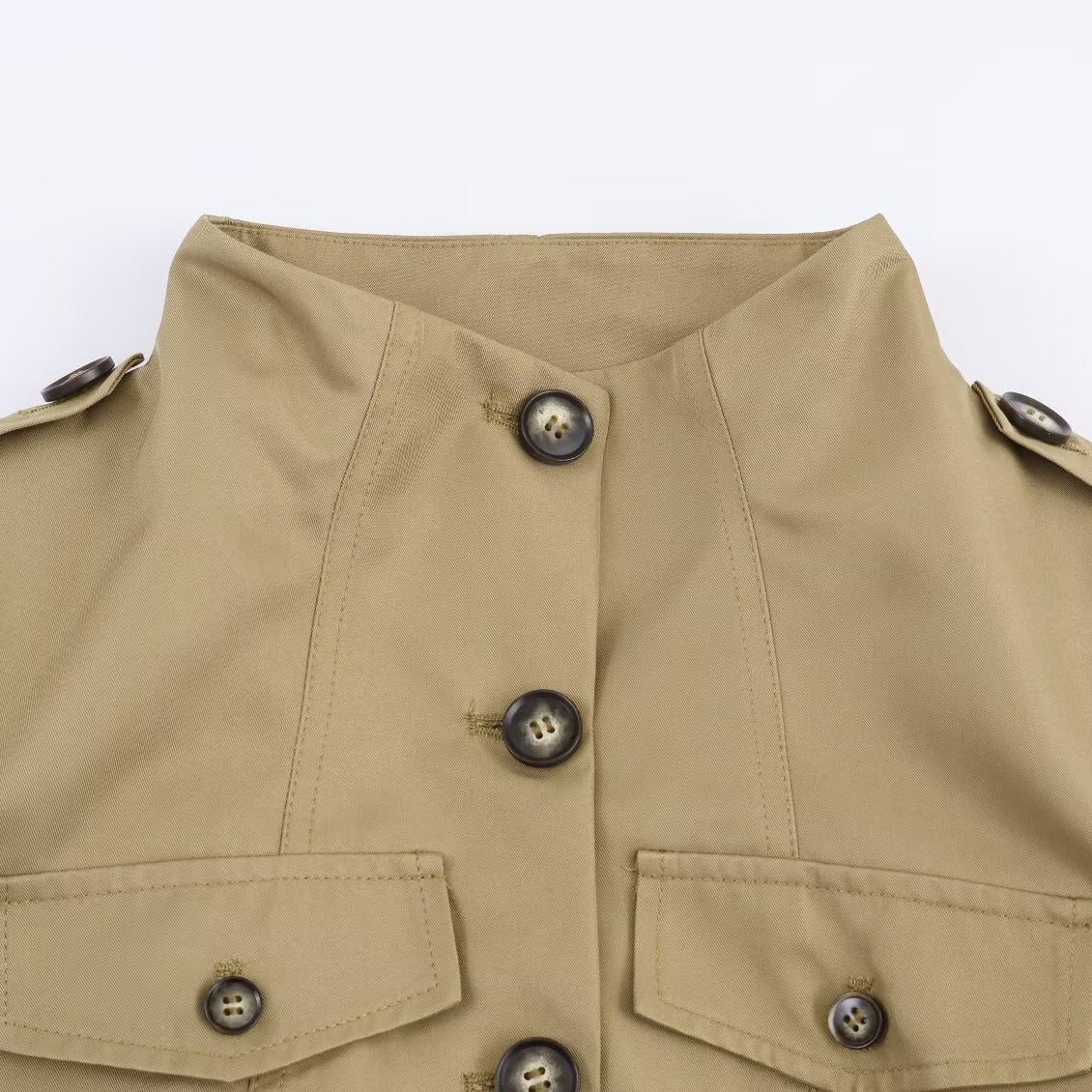 Strap embellished pocket jacket