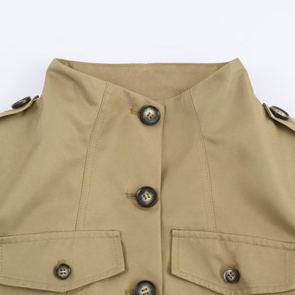 Strap embellished pocket jacket