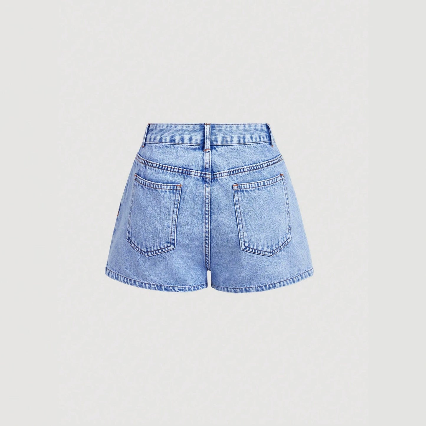 Embroidered denim shorts