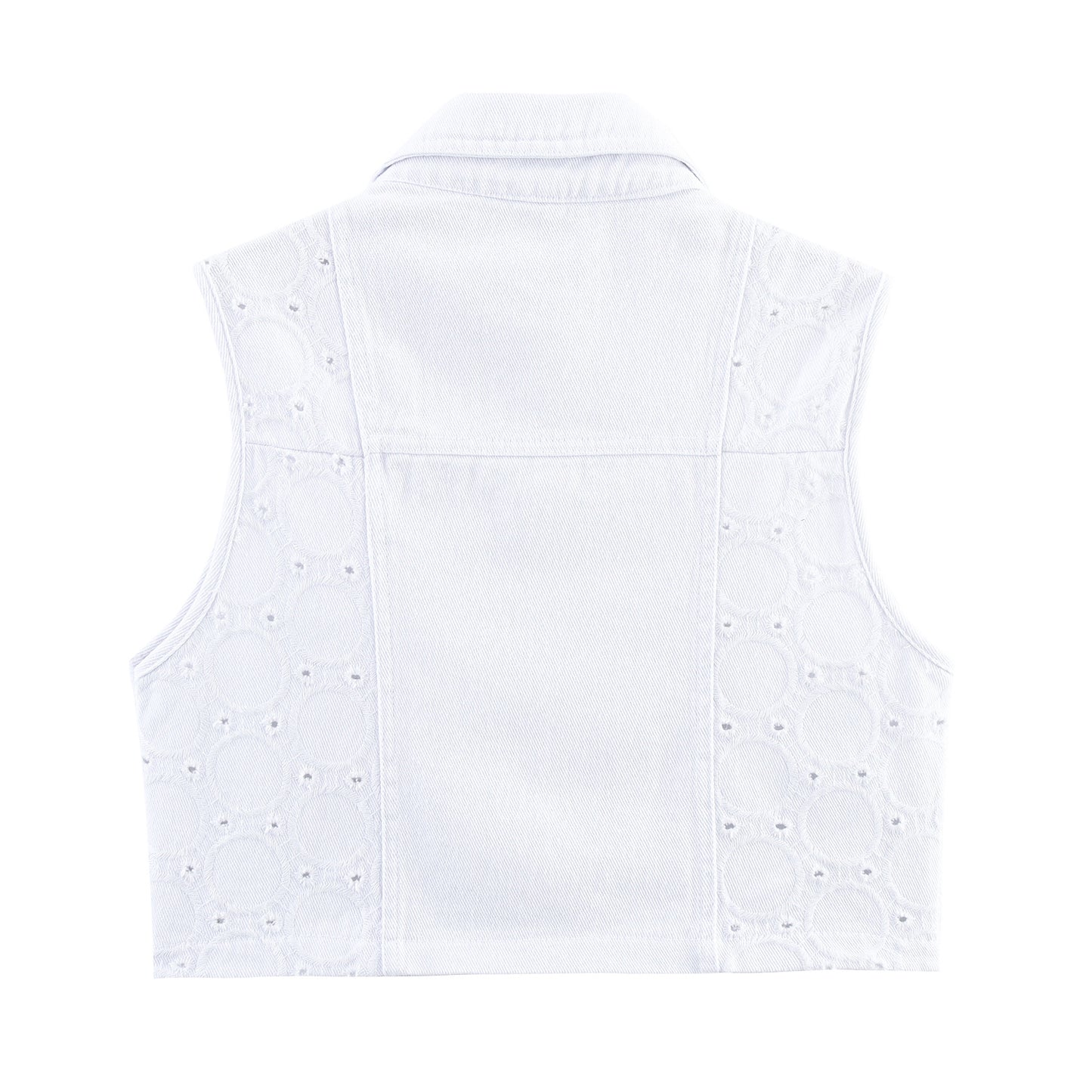 Women's Hollow-out Embroidered Vest Top + Shorts + Long Pants Set