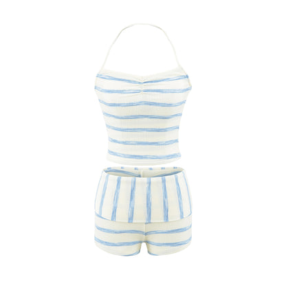 Striped camisole shorts set