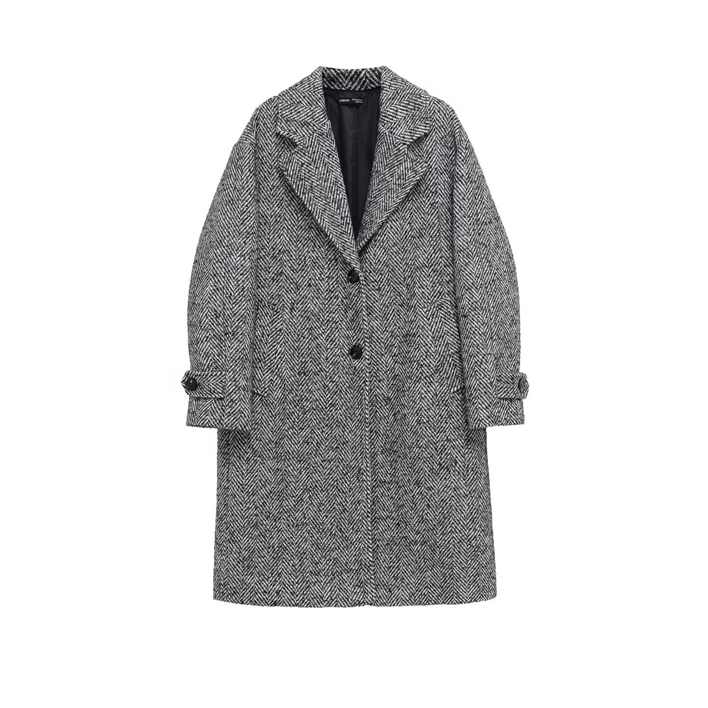 Herringbone diagonal coat jacket