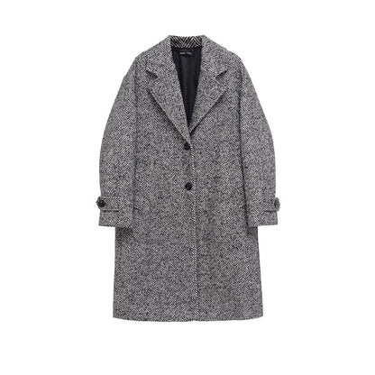 Herringbone diagonal coat jacket
