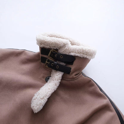 Long fur integrated coat jacket