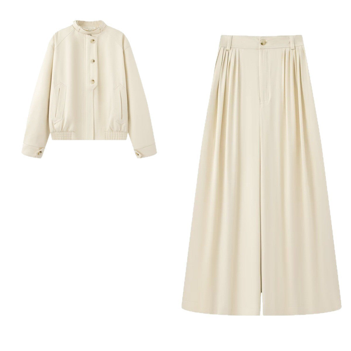 Button jacket jacket+pants set