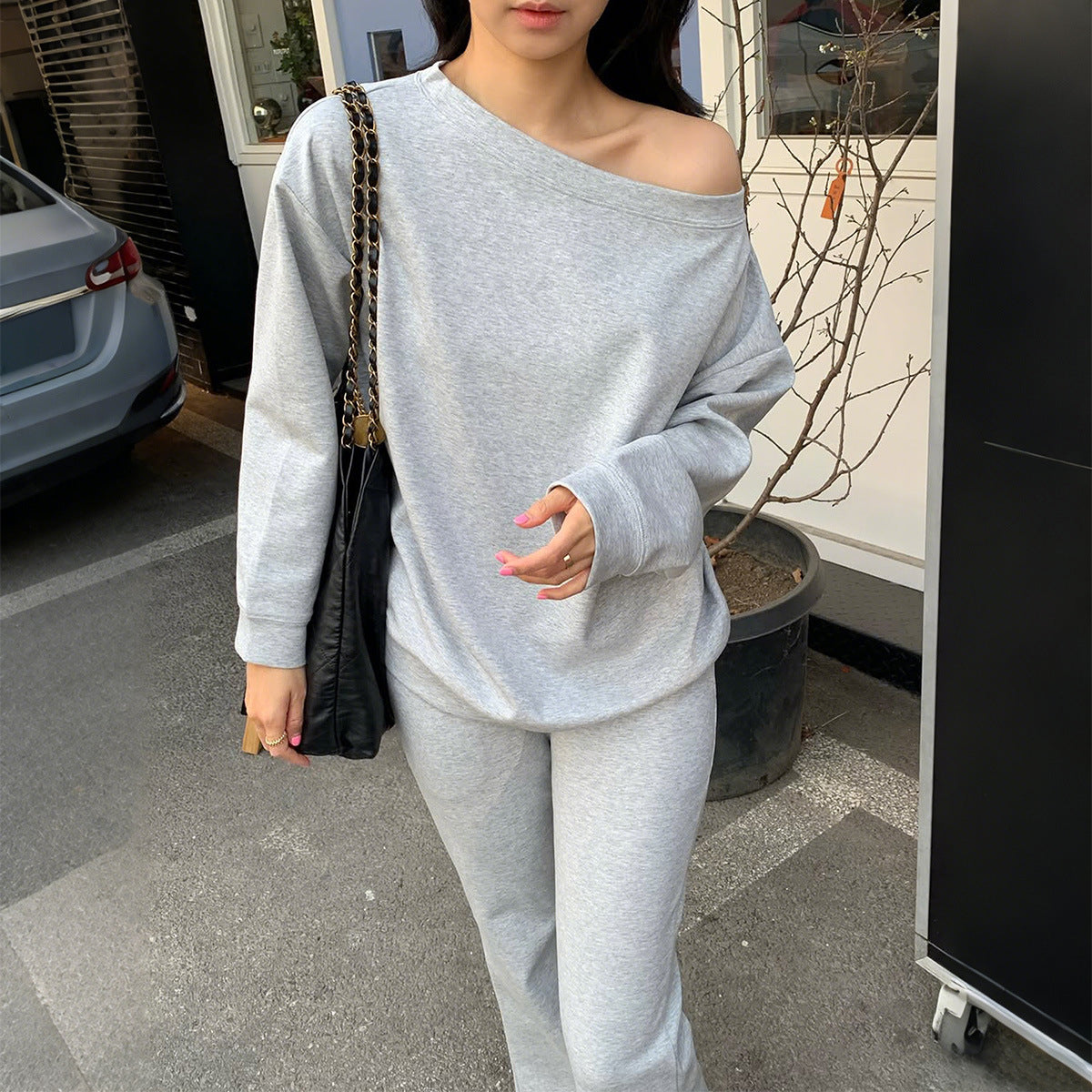 Long Sleeve Jacket and Straight Leg Pants Set for Women