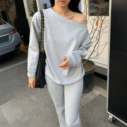 Long Sleeve Jacket and Straight Leg Pants Set for Women
