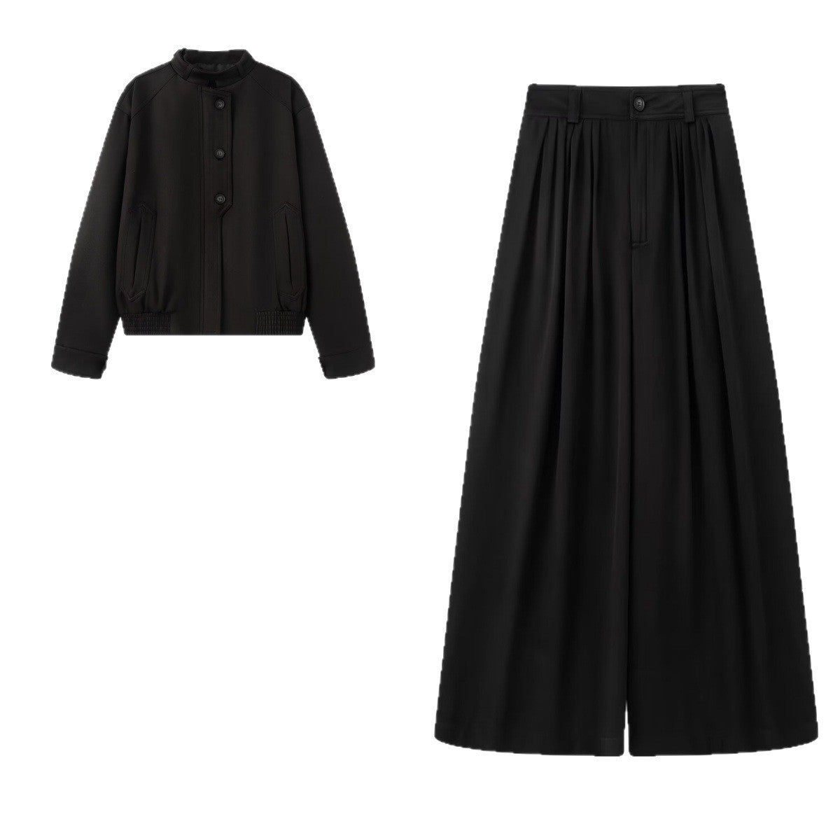 Button jacket jacket+pants set