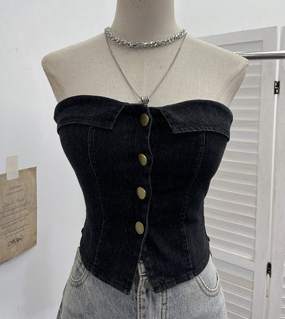 Sexy Denim Tube Top