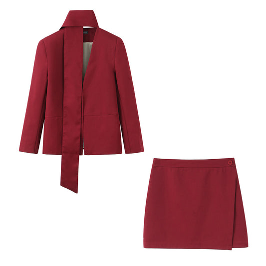 Suit jacket+short skirt set